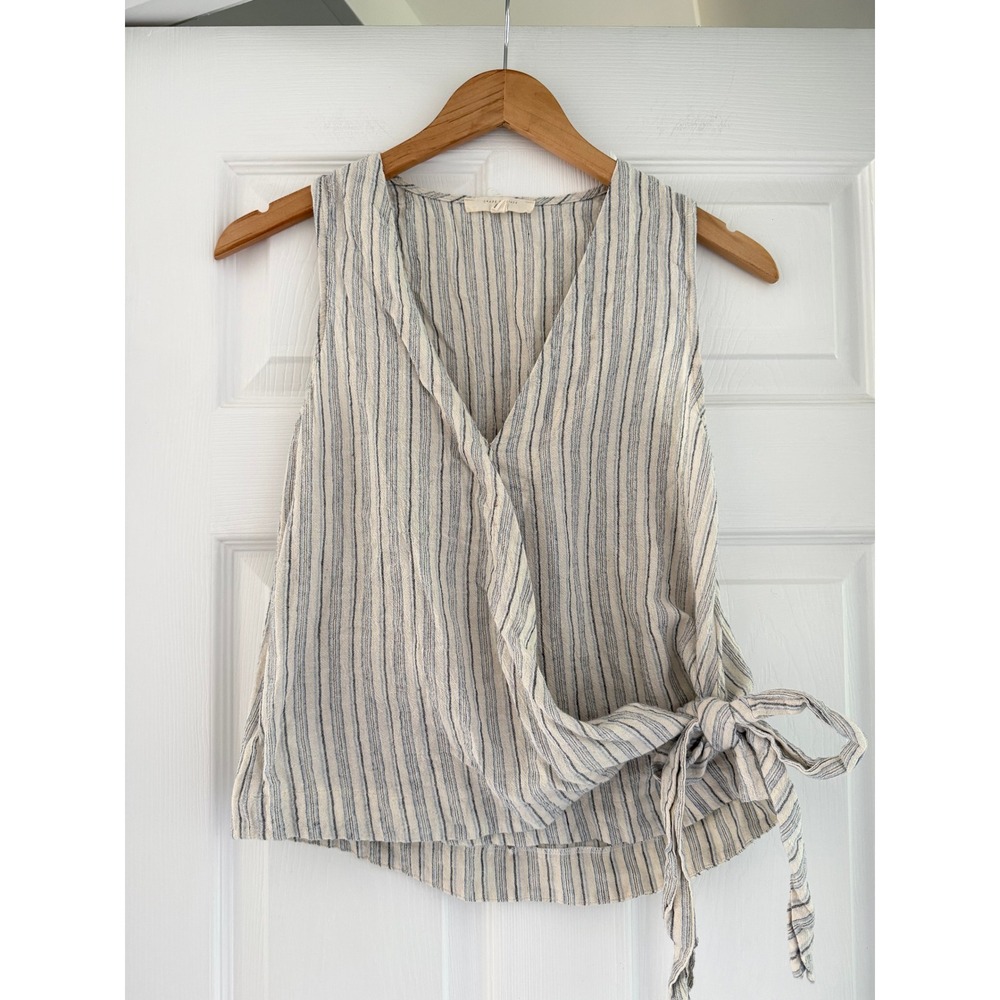 Grade and Gather Neutral Sleeveless Tie Blouse Cleangirl Neutral
